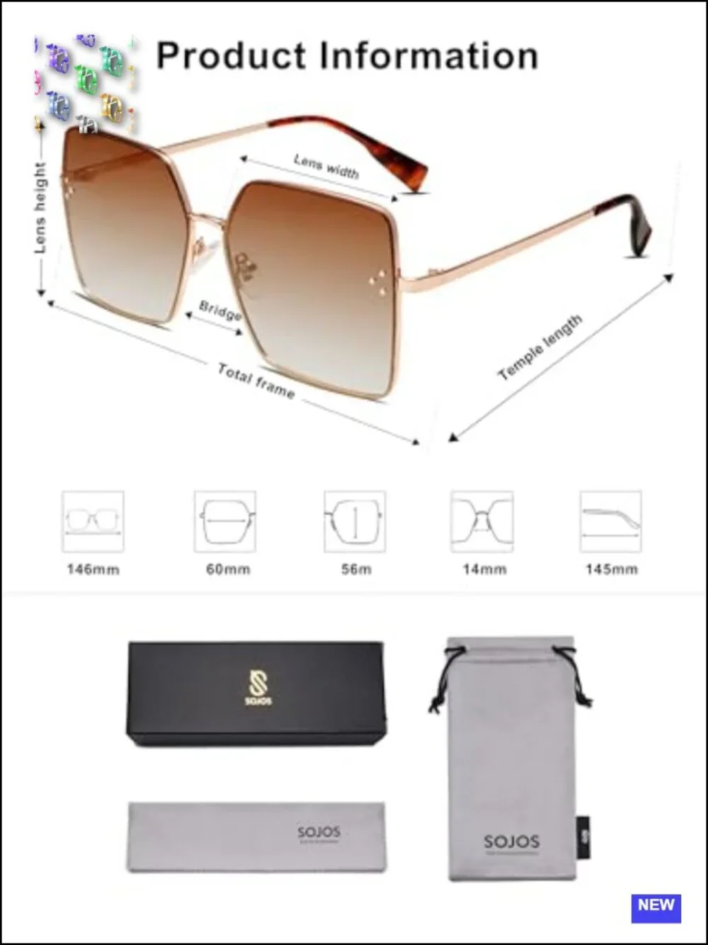 Square Sunglasses Women UV Protection Metal Frame Designer Style Shades